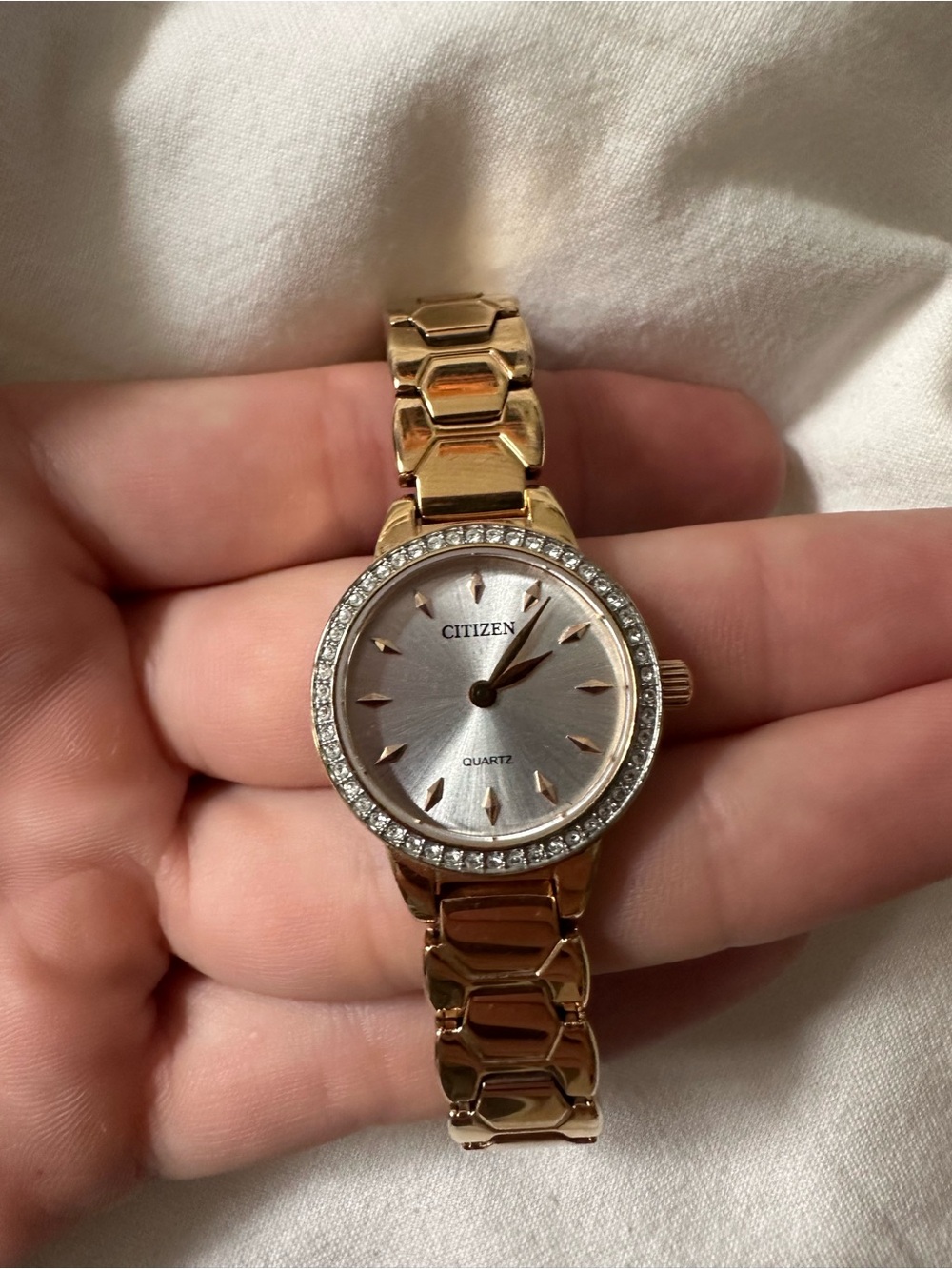 Citizen Gold-Tone Ladies Watch with Crystal Bezel
